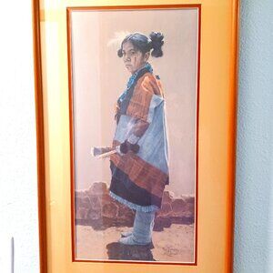 Vintage Ray Swanson 1974 Hopi Daughter Fine Art Print Framed